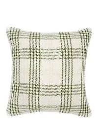 Sage and Gold Plaid Pillow