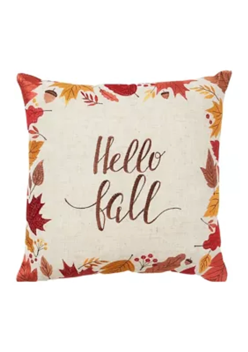 Hello Fall Throw Pillow 