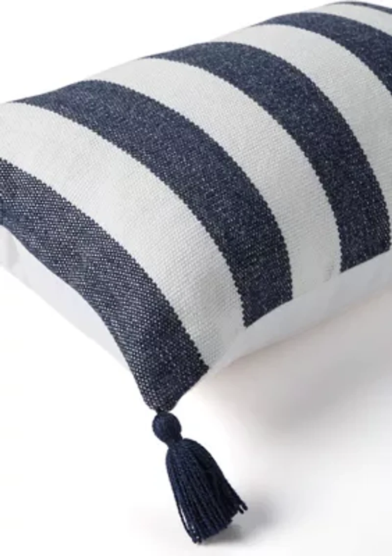 Cabana Striped Tassel Pillow