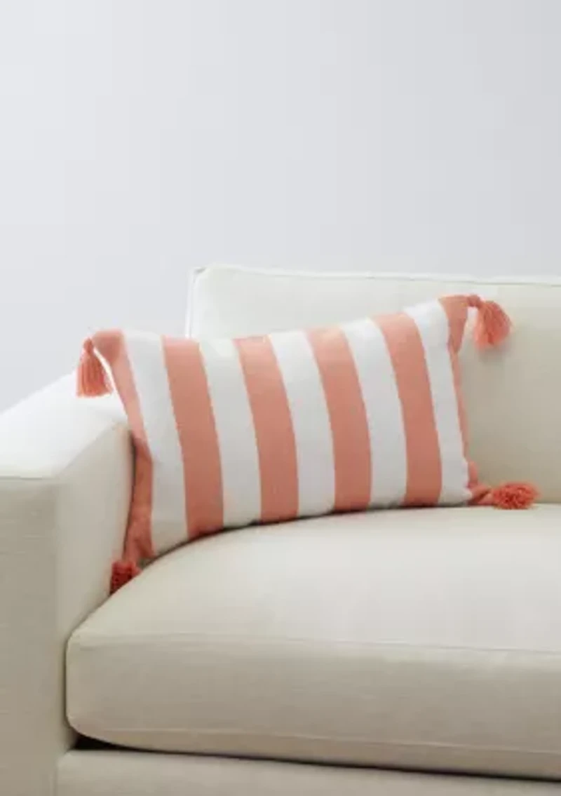 Cabana Striped Tassel Pillow
