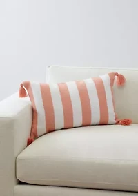 Cabana Striped Tassel Pillow