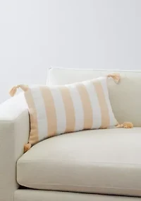 Cabana Striped Tassel Pillow