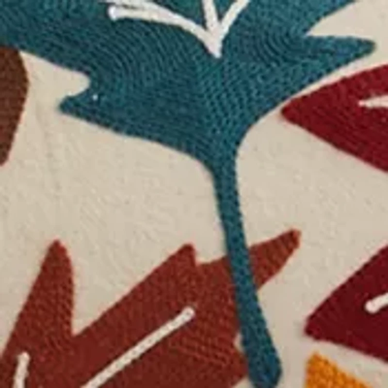 Leaves Chain Stitch Pillow