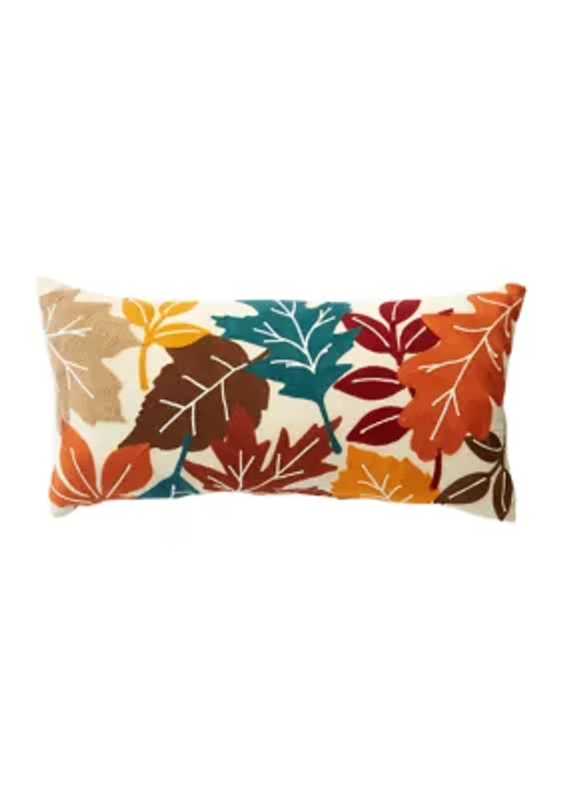 Leaves Chain Stitch Pillow
