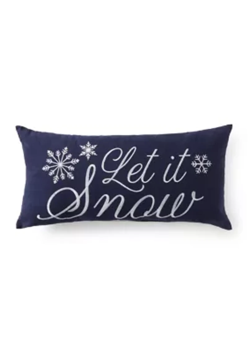 Let it Snow Navy Pillow