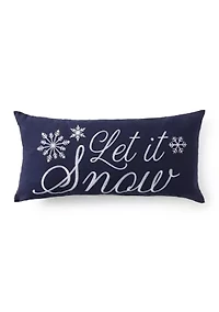 Let it Snow Navy Pillow