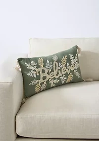 Believe Holly Throw Pillow