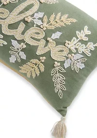 Believe Holly Throw Pillow