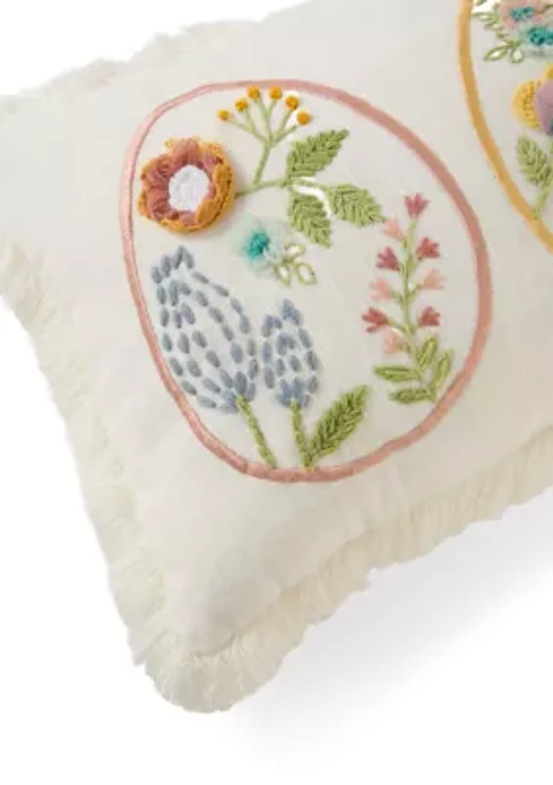 Rosebud Easter Egg Decorative Throw Pillow