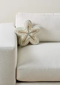 Embroidered Starfish Pillow