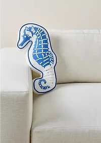 Blue Seahorse Pillow