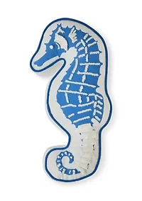 Blue Seahorse Pillow