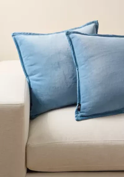 Faded Denim Pillows - 2 Pack