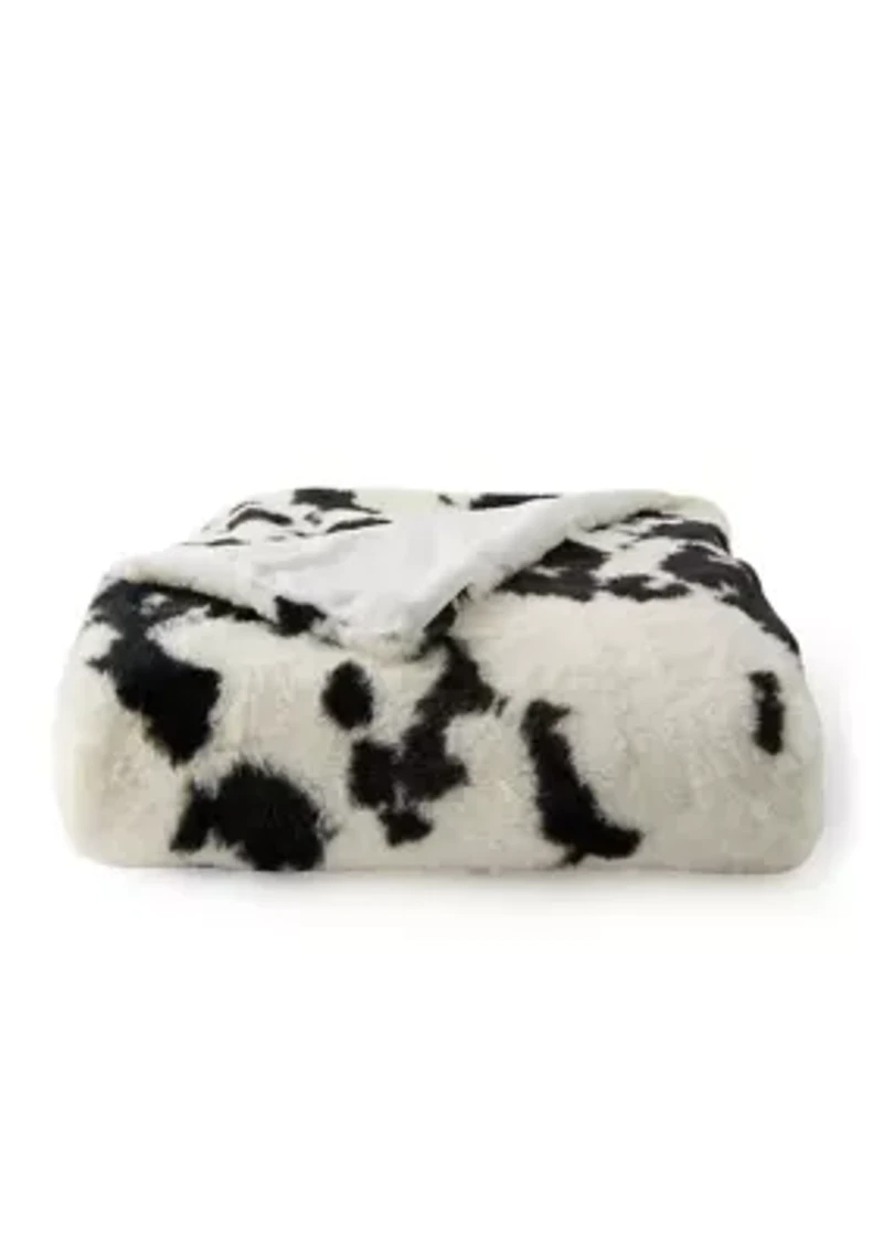 Round Rock Faux Fur Print Throw