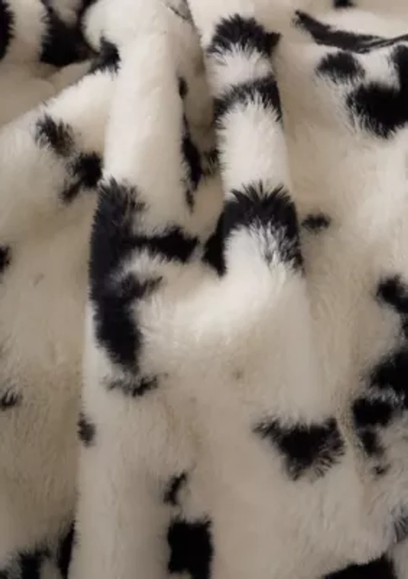 Round Rock Faux Fur Print Throw