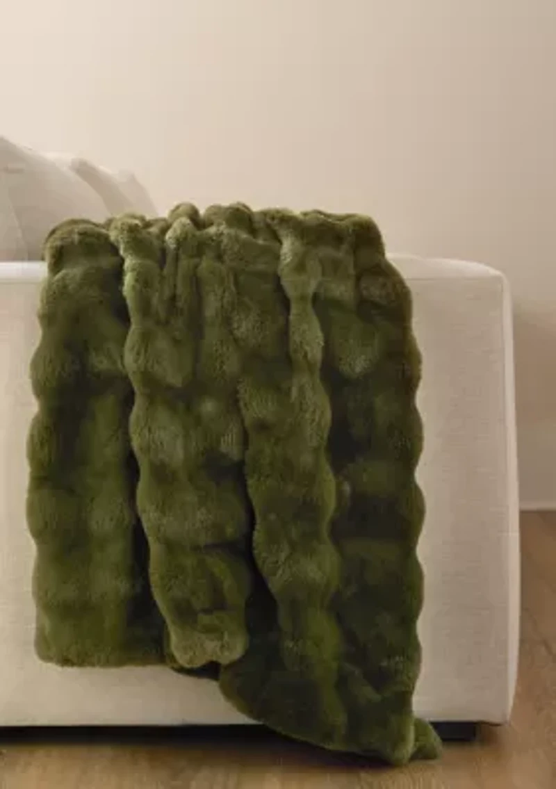 Midland Faux Fur Solid Throw Blanket