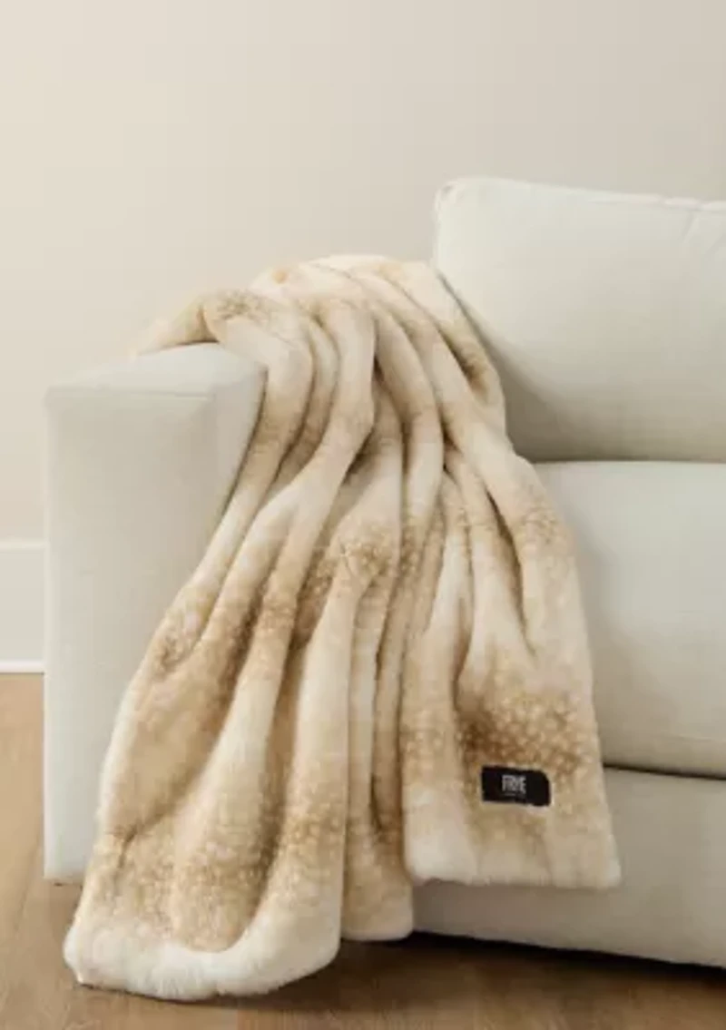Melville Faux Fur Print Throw