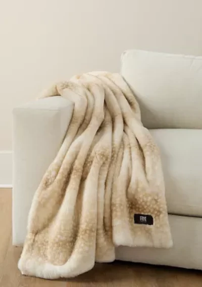 Melville Faux Fur Print Throw