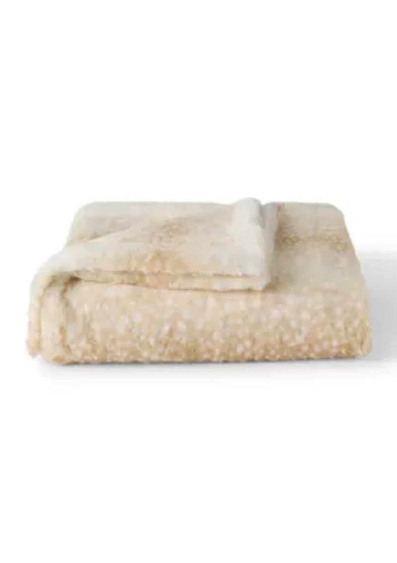 Melville Faux Fur Print Throw