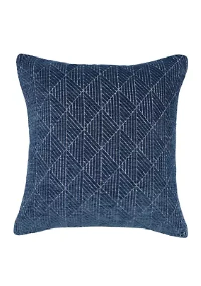 Logan Reversible Woven Geometric Chenille Pillow