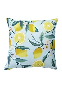 Lemon Flowers Throw Pillow