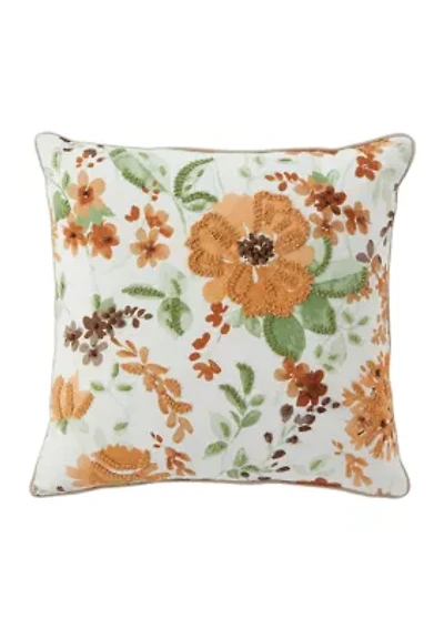 Fall Floral Throw Pillow