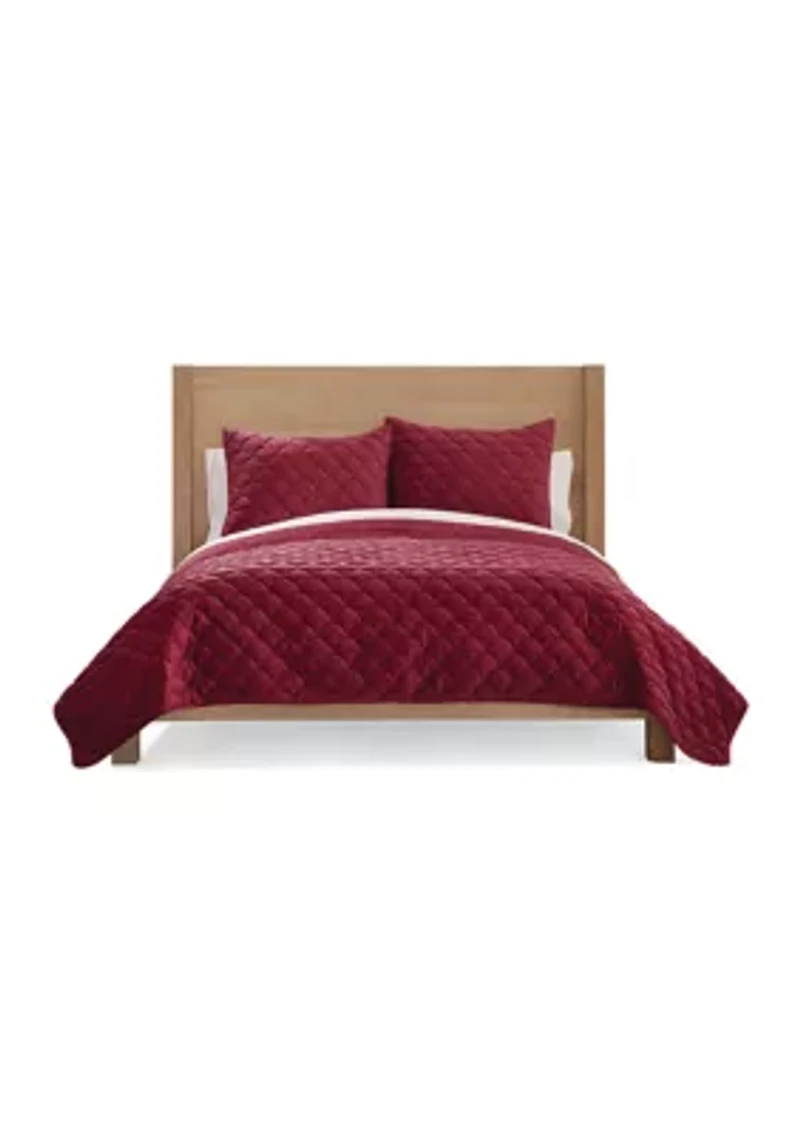 Rhetta Velvet 3-Piece Quilt Set