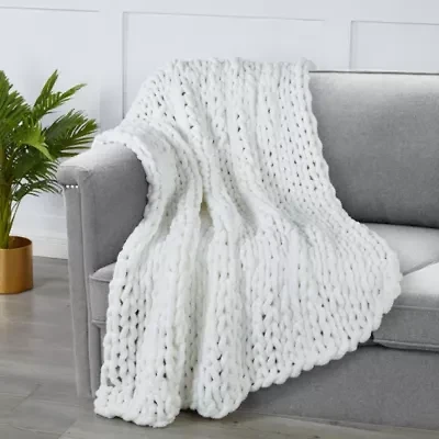 Chunky Knit Throw Blanket