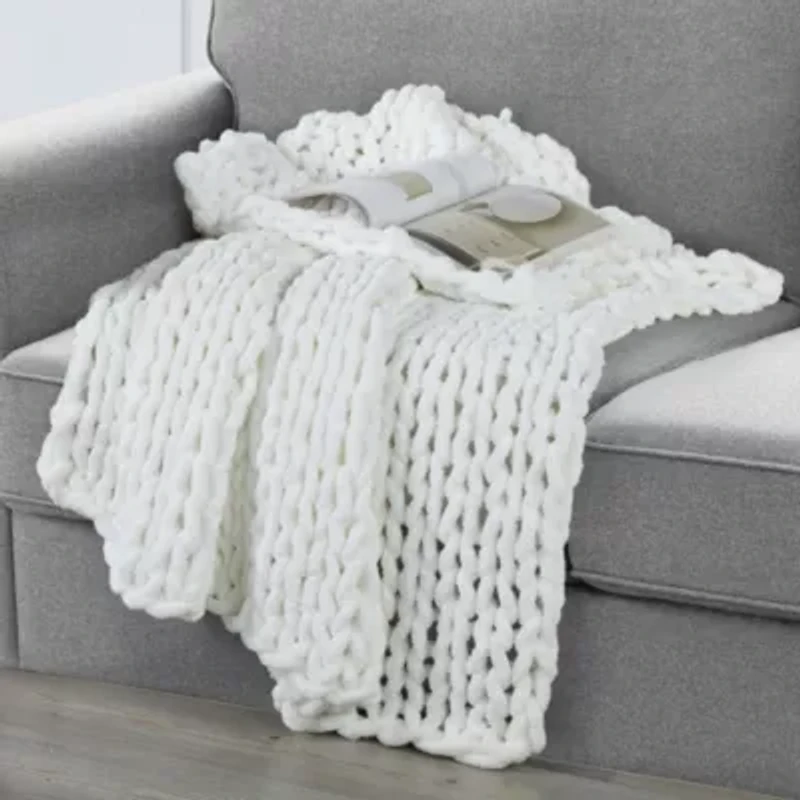 Chunky Knit Throw Blanket