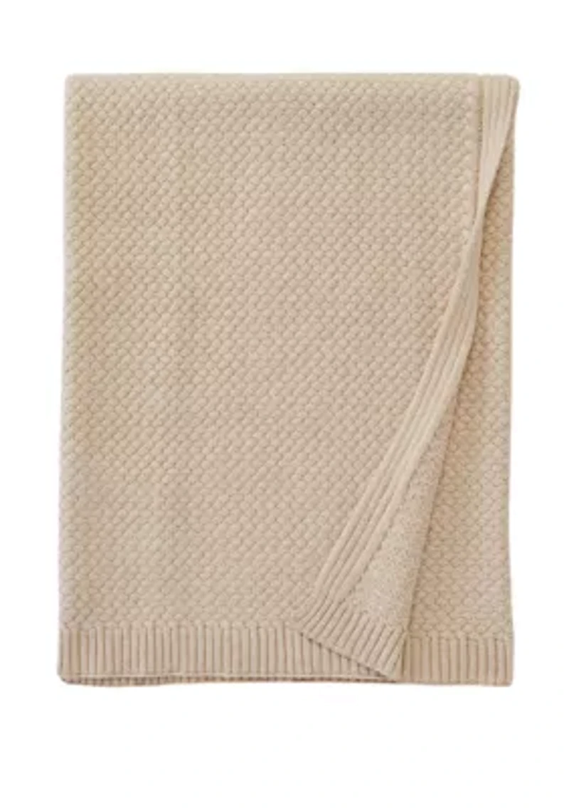Compression Diamond Stitch Cable Throw Blanket