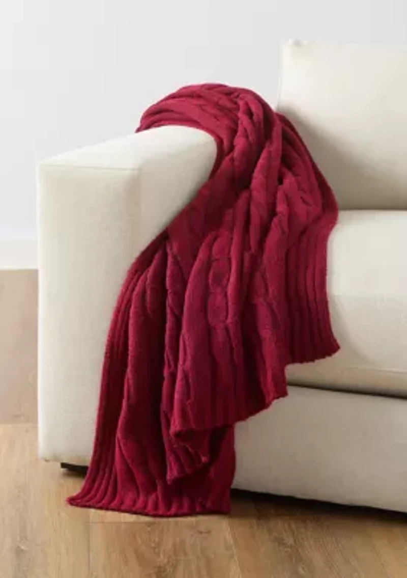 Sweater Cable Knit Throw Blanket