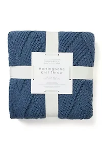 Herringbone Knit Throw Blanket