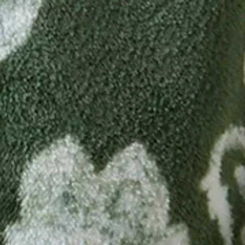 Blue Green Floral Plush Throw Blanket