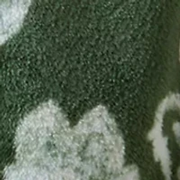 Blue Green Floral Plush Throw Blanket