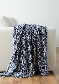 Ikat Print Plush Throw Blanket