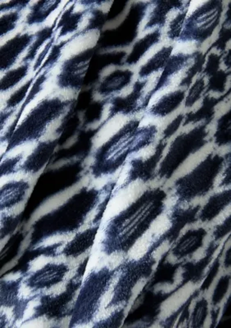 Ikat Print Plush Throw Blanket
