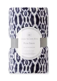 Ikat Print Plush Throw Blanket