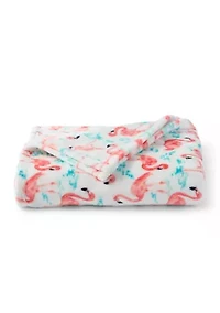 Whimsy Flamingos Plush Throw Blanket