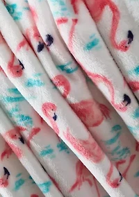 Whimsy Flamingos Plush Throw Blanket
