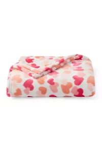 Valentines Heart Plush Throw Blanket