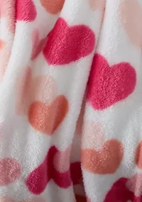 Valentines Heart Plush Throw Blanket