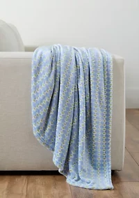 Blue Foulard Plush Throw Blanket