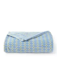 Blue Foulard Plush Throw Blanket