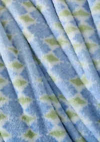 Blue Foulard Plush Throw Blanket
