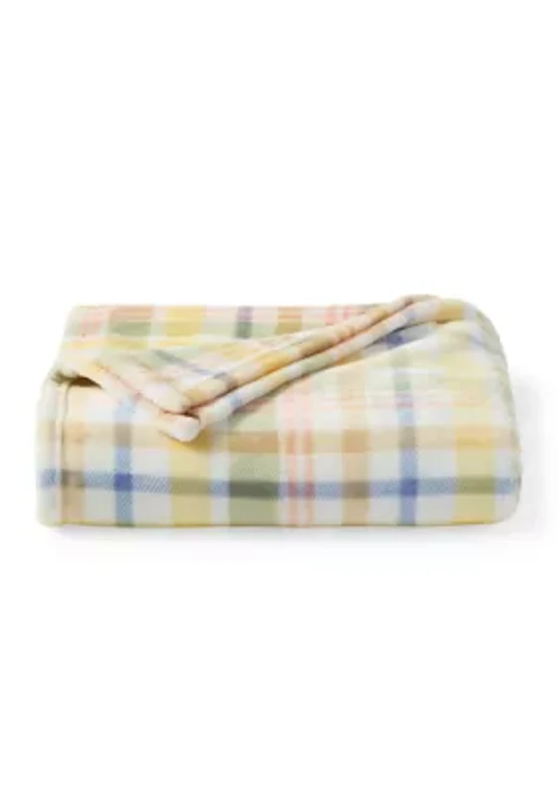 Pastel Plaid Plush Throw Blanket