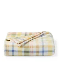 Pastel Plaid Plush Throw Blanket