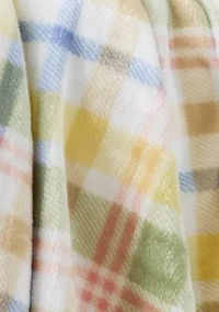 Pastel Plaid Plush Throw Blanket