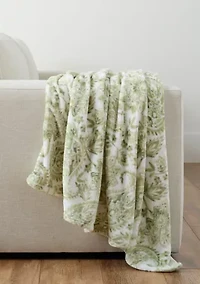 Green Paisley Plush Throw Blanket