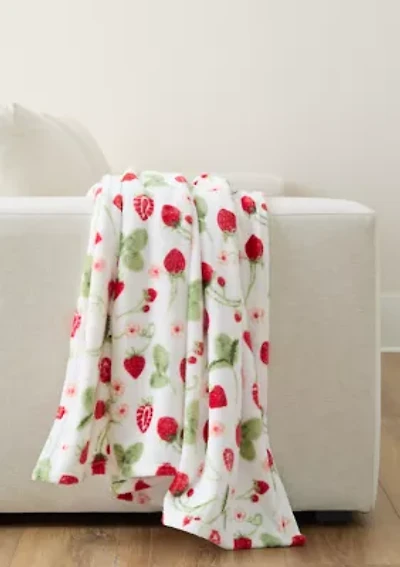 Strawberry Fields Plush Throw