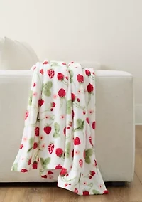 Strawberry Fields Plush Throw